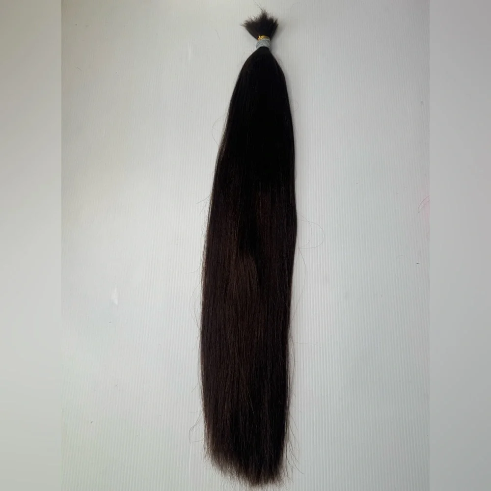 24” Yaki Straight 100% Human Hair | Color #4 Medium - Dark Brown